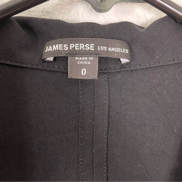 James Perse Black Collared Short Sleeve Little Zip Front Shirt Dress - Picture 7 of 8